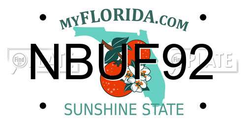 NBUF92 Florida License Plate