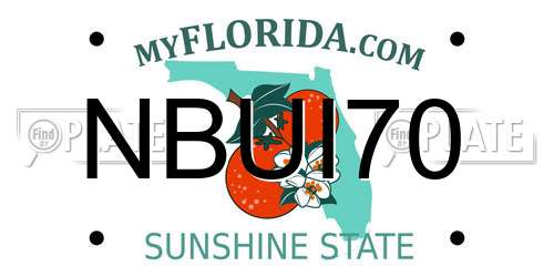 NBUI70 Florida License Plate