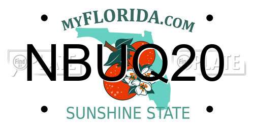 NBUQ20 Florida License Plate
