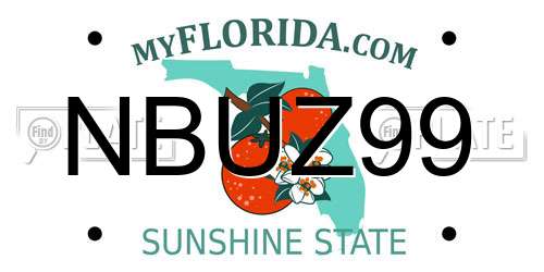 NBUZ99 Florida License Plate