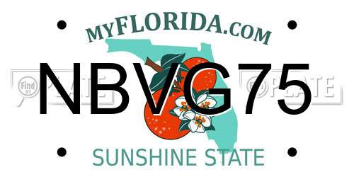 NBVG75 Florida License Plate
