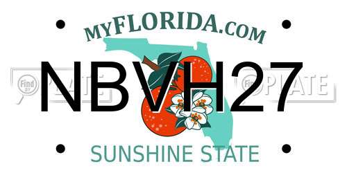 NBVH27 Florida License Plate