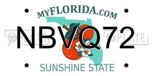NBVQ72 Florida License Plate