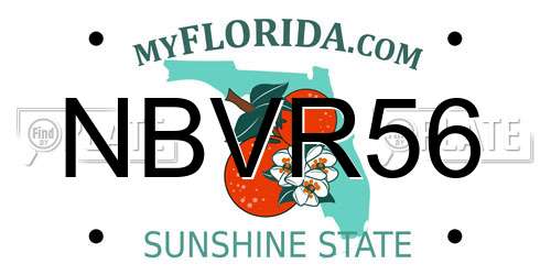 NBVR56 Florida License Plate