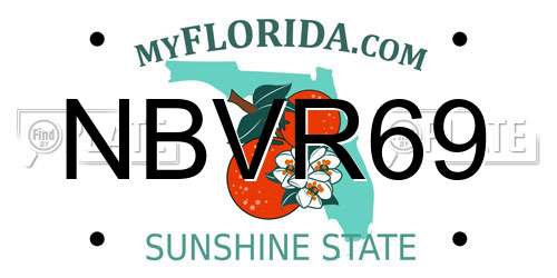 NBVR69 Florida License Plate