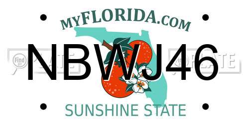 NBWJ46 Florida License Plate