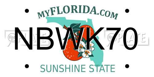 NBWK70 Florida License Plate