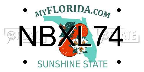 NBXL74 Florida License Plate