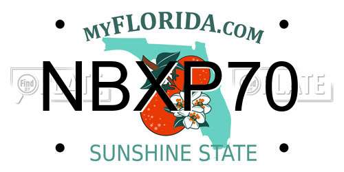 NBXP70 Florida License Plate