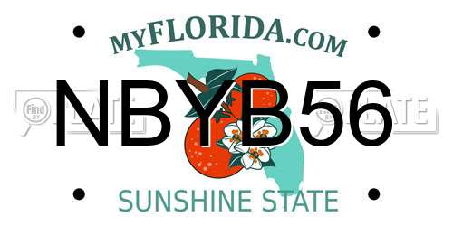 NBYB56 Florida License Plate