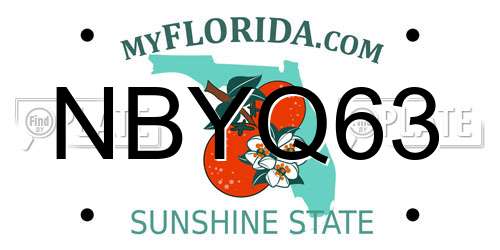 NBYQ63 Florida License Plate