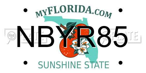 NBYR85 Florida License Plate