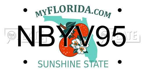 NBYV95 Florida License Plate