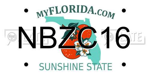 NBZC16 Florida License Plate