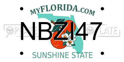 NBZI47 Florida License Plate