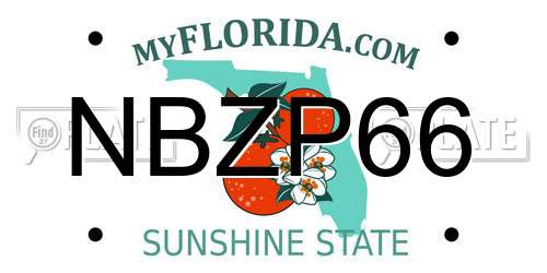 NBZP66 Florida License Plate