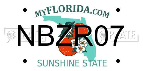 NBZR07 Florida License Plate