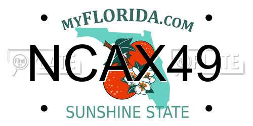 NCAX49 Florida License Plate