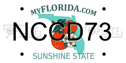 NCCD73 Florida License Plate