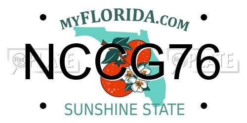 NCCG76 Florida License Plate