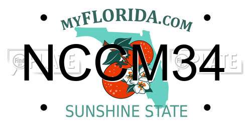 NCCM34 Florida License Plate