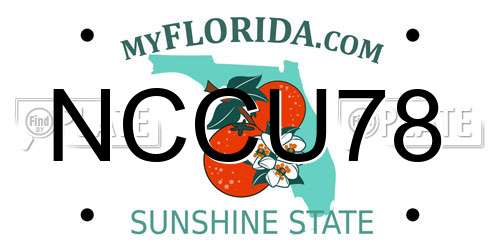 NCCU78 Florida License Plate