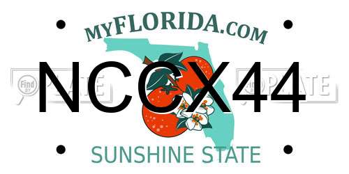 NCCX44 Florida License Plate
