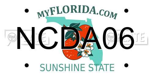 NCDA06 Florida License Plate