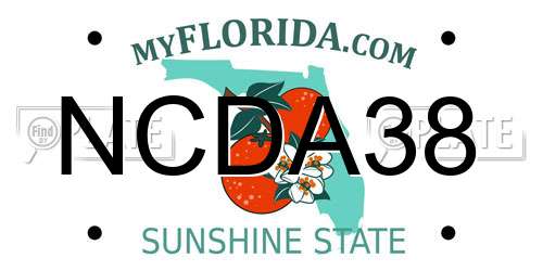 NCDA38 Florida License Plate