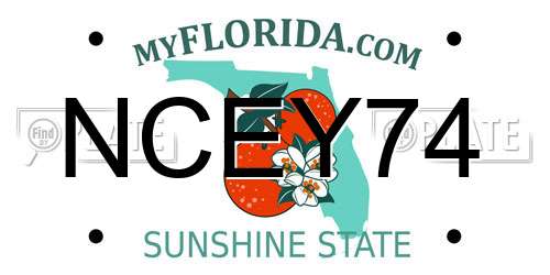 NCEY74 Florida License Plate