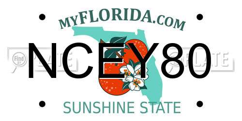 NCEY80 Florida License Plate