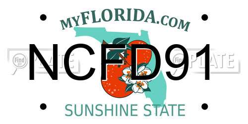 NCFD91 Florida License Plate