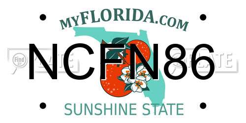 NCFN86 Florida License Plate