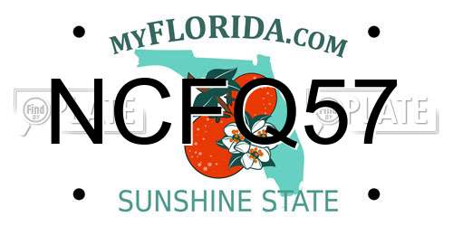 NCFQ57 Florida License Plate