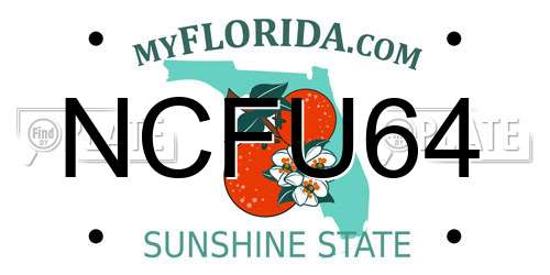 NCFU64 Florida License Plate