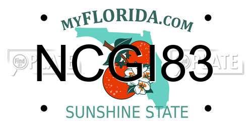 NCGI83 Florida License Plate
