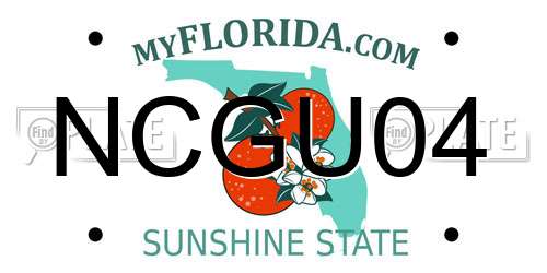 NCGU04 Florida License Plate