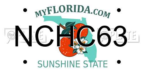 NCHC63 Florida License Plate