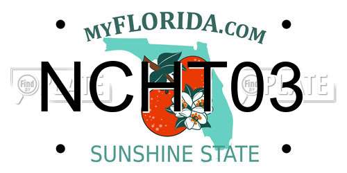 NCHT03 Florida License Plate