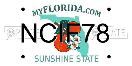 NCIF78 Florida License Plate