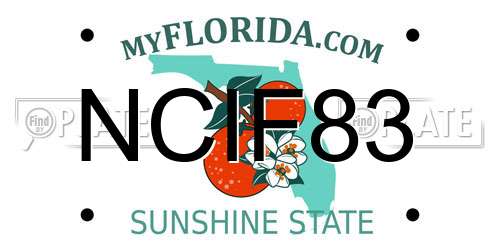 NCIF83 Florida License Plate