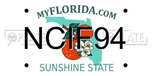 NCIF94 Florida License Plate