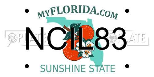 NCIL83 Florida License Plate