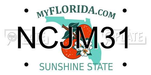 NCJM31 Florida License Plate