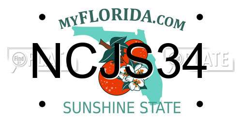 NCJS34 Florida License Plate