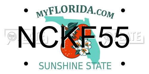 NCKF55 Florida License Plate