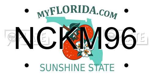 NCKM96 Florida License Plate