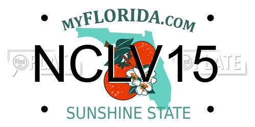 NCLV15 Florida License Plate
