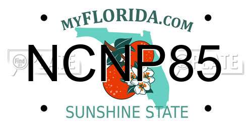 NCNP85 Florida License Plate