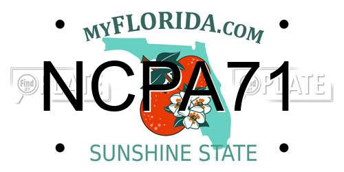 NCPA71 Florida License Plate